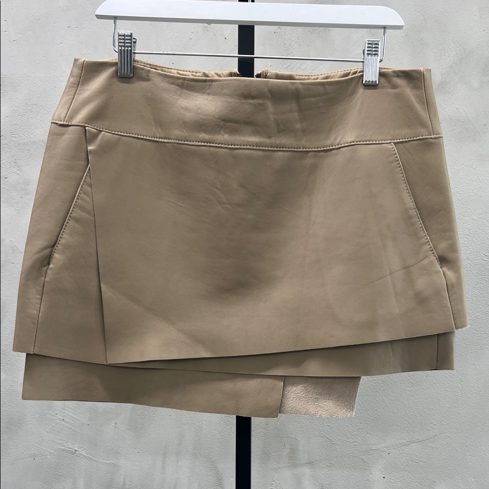 Helmut Lang Layered Lamb Leather Mini Skirt